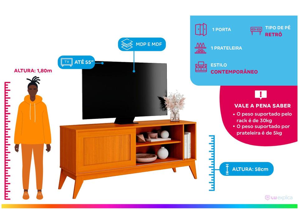 Rack para TV até 50" 1 Porta EDN Móveis Aruba - 1