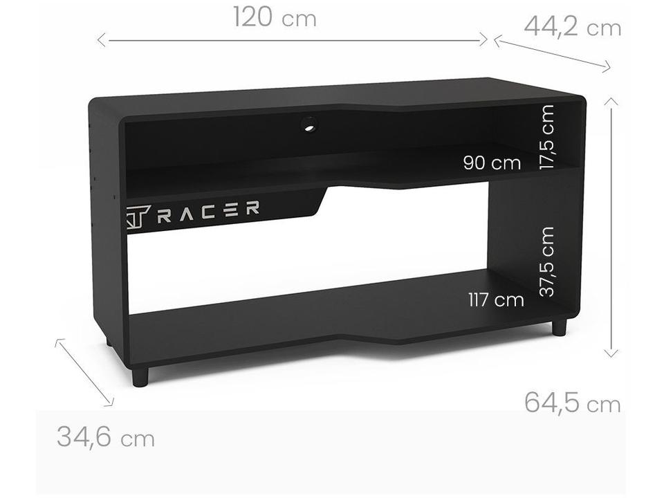 Rack para TV até 50” Politorno XT Racer Max Air Preto e Branc - 4