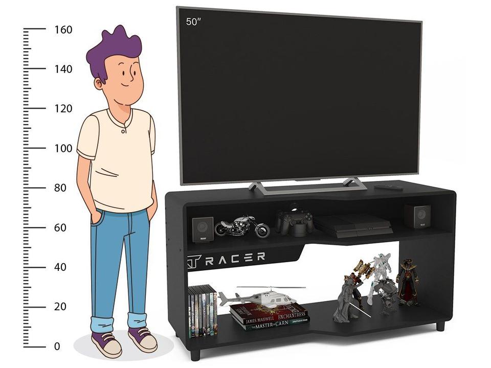 Rack para TV até 50” Politorno XT Racer Max Air Preto e Branc - 5