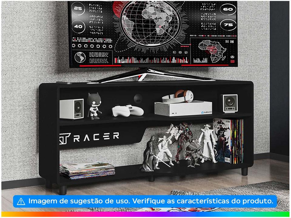 Rack para TV até 50” Politorno XT Racer Max Air Preto e Branco - 1
