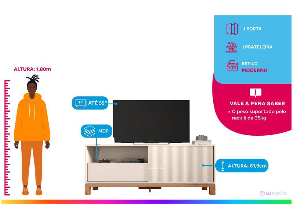 Rack para TV até 55” Caemmun Mondrian - 1