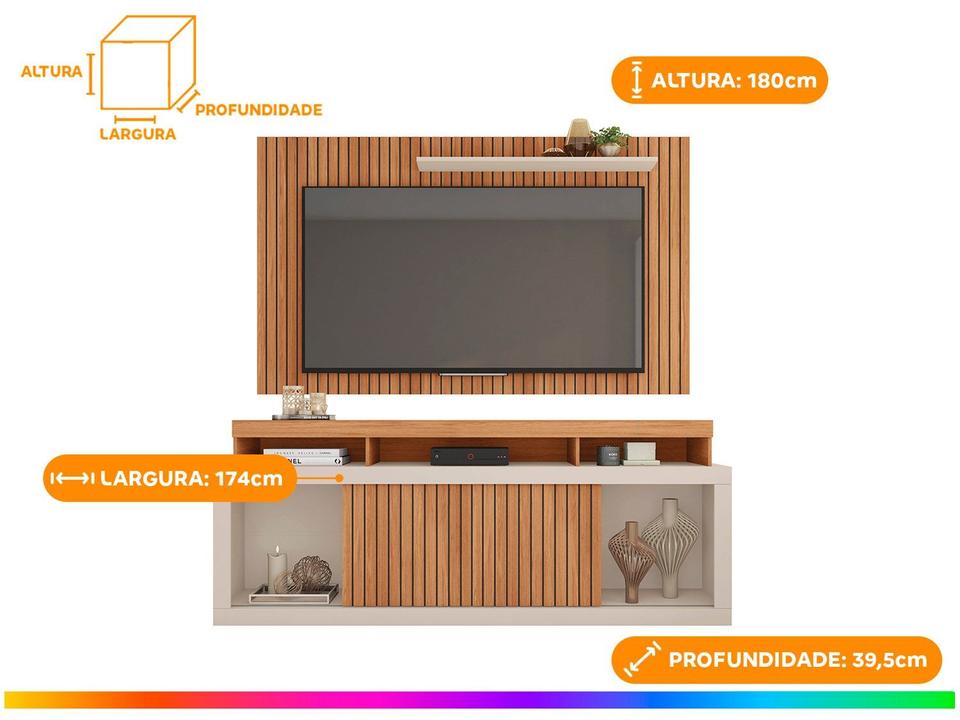 Rack para TV até 60” com Painel 2 Portas Caemmun New Osca - 2