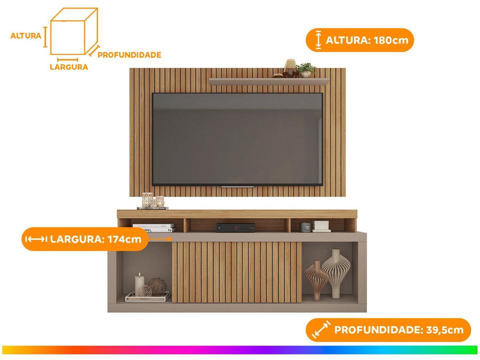 Rack para TV até 60” com Painel 2 Portas Caemmun New Osca - 2