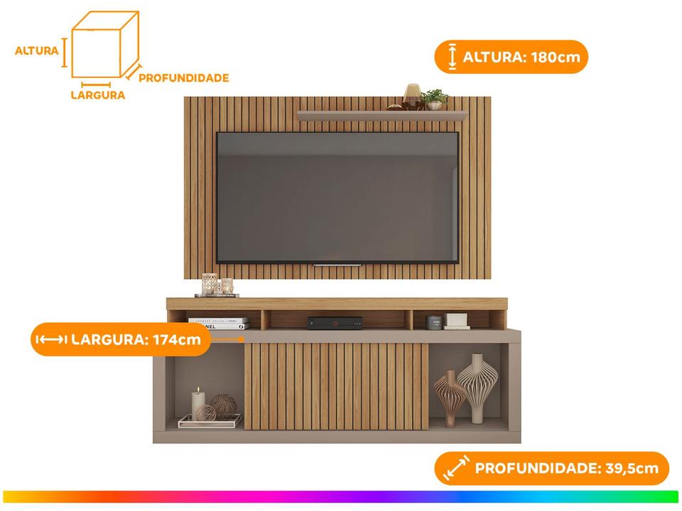 Rack para TV até 60” com Painel 2 Portas Caemmun New Oscar - 2