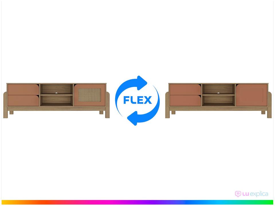 Rack para TV até 65" 2 Gavetas 1 Porta Artely Nature - 1