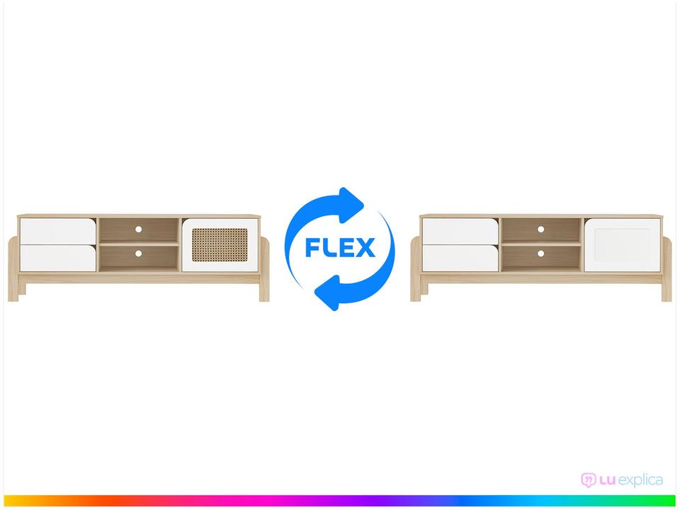 Rack para TV até 65" 2 Gavetas 1 Porta Artely Nature - 1