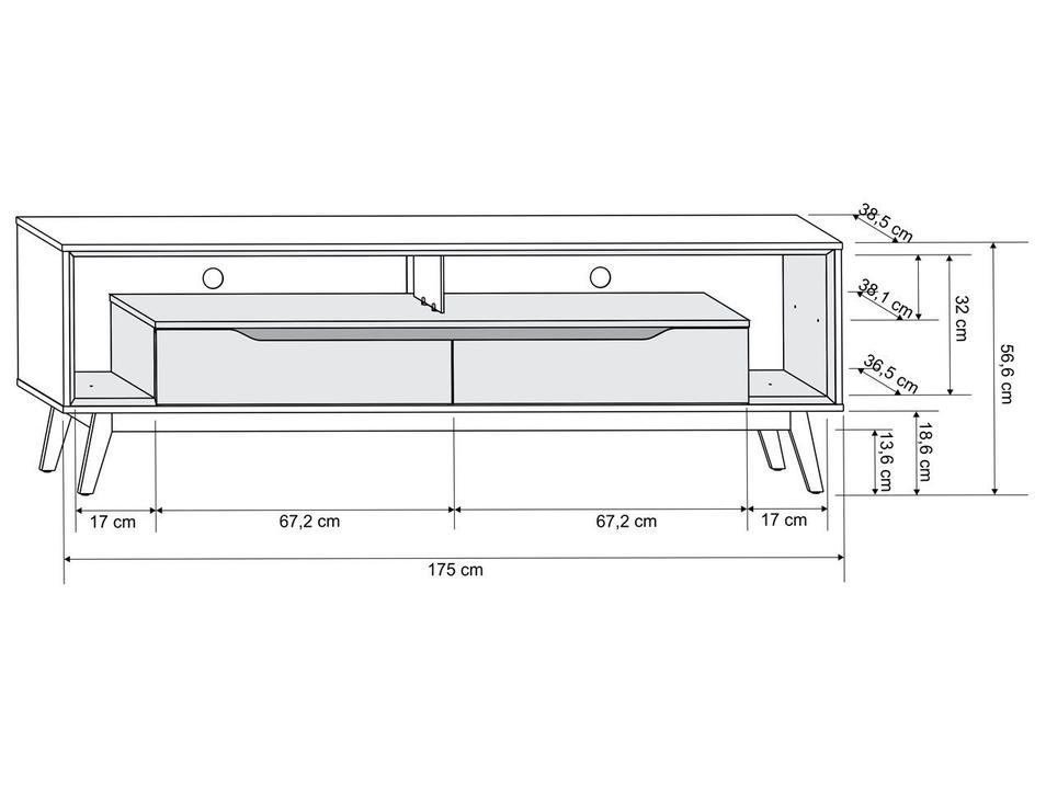 Rack para TV Até 65" 2 Gavetas Olivar Móveis Duo - 3