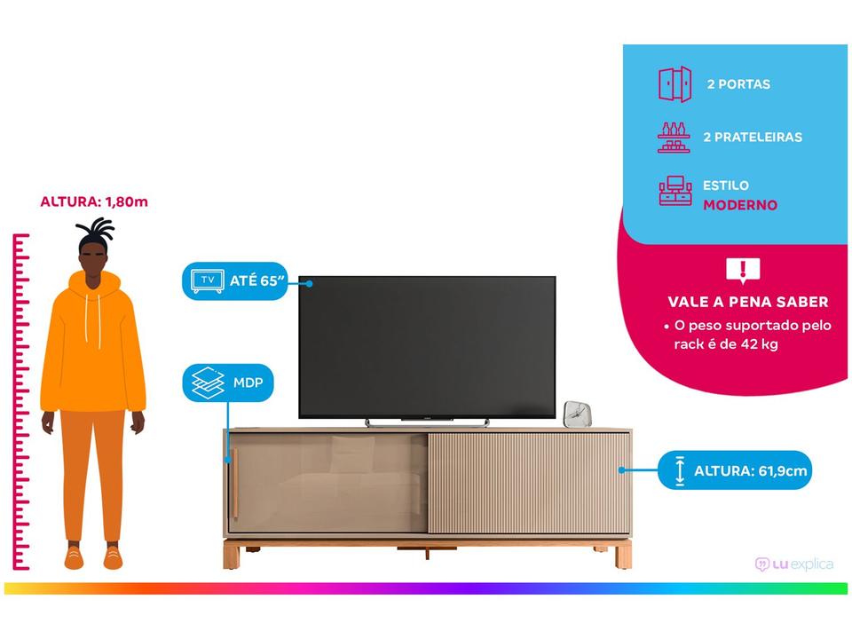 Rack para TV até 65” 2 Portas Caemmun Mondrian - 1