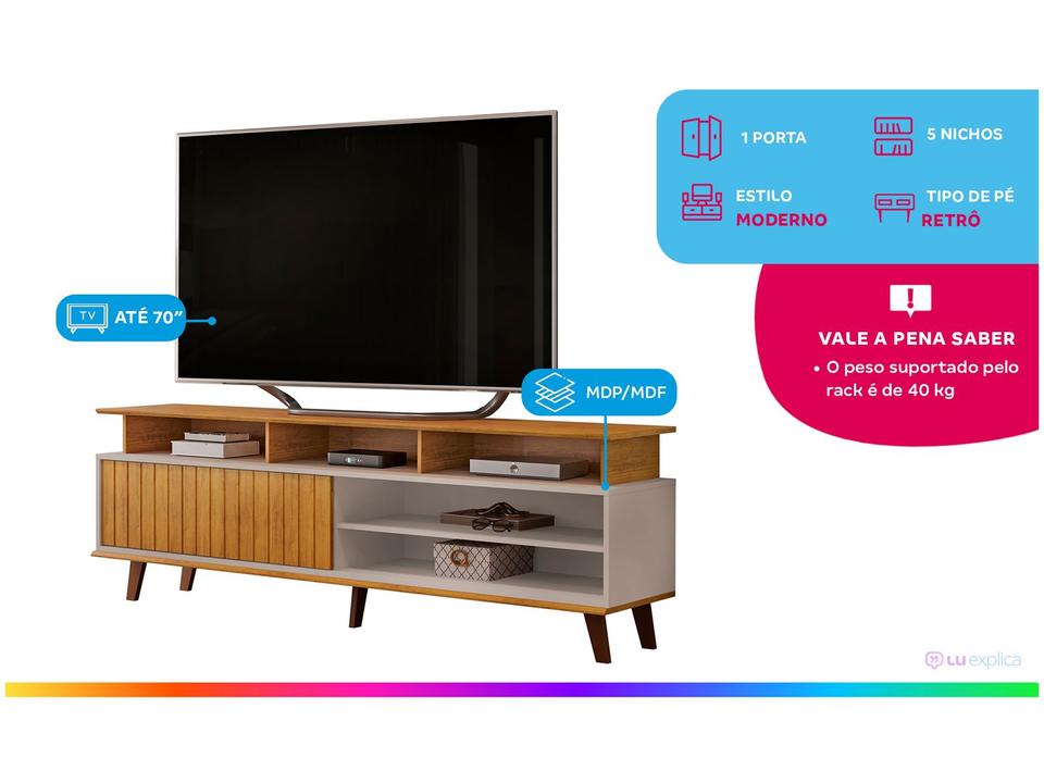 Rack para TV até 70" 1 Porta DJ Móveis Flow - 1