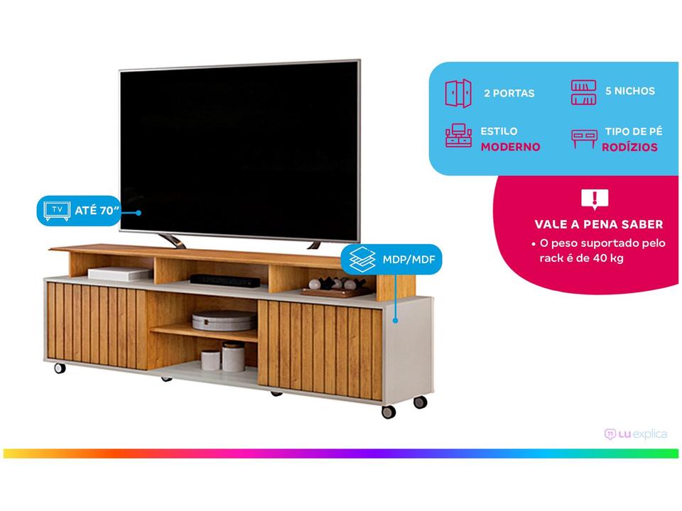 Rack para TV até 70" 2 Portas DJ Móveis Olimpic - 1