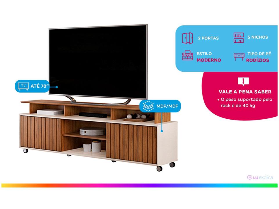 Rack para TV até 70" 2 Portas DJ Móveis Olimpic - 1