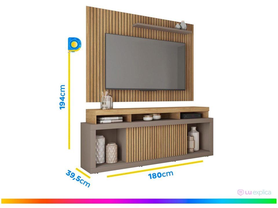 Rack para TV até 70” com Painel 1 Porta Caemmun Aego - 5