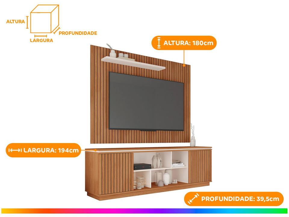Rack para TV até 70" com Painel 2 Portas Caemmun Aegon - 3