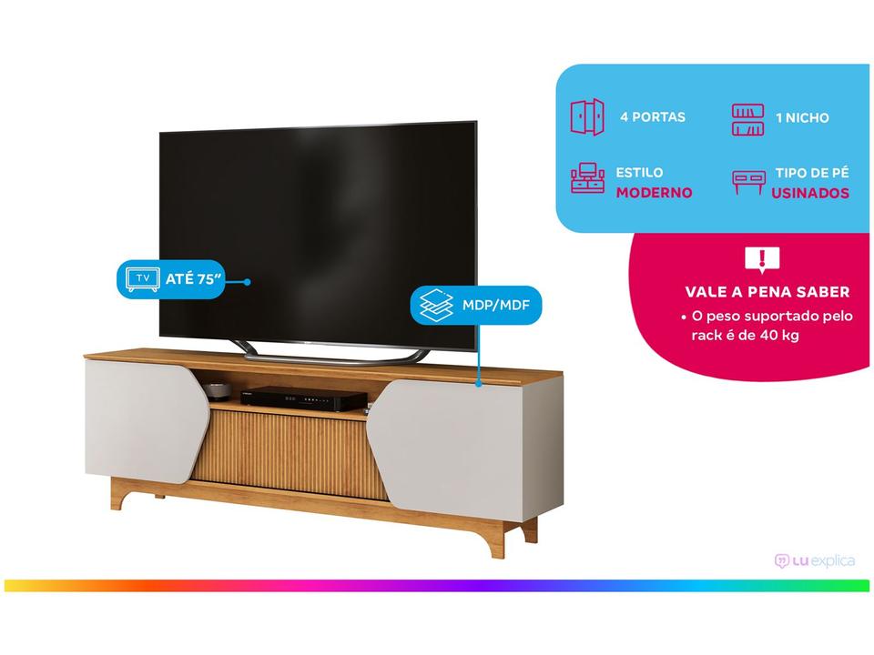 Rack para TV até 75" 4 Portas DJ Móveis Helo - 1