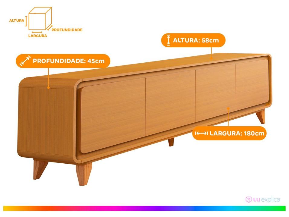 Rack para TV até 75" 4 Portas EDN Móveis Sense 1.8 - 4