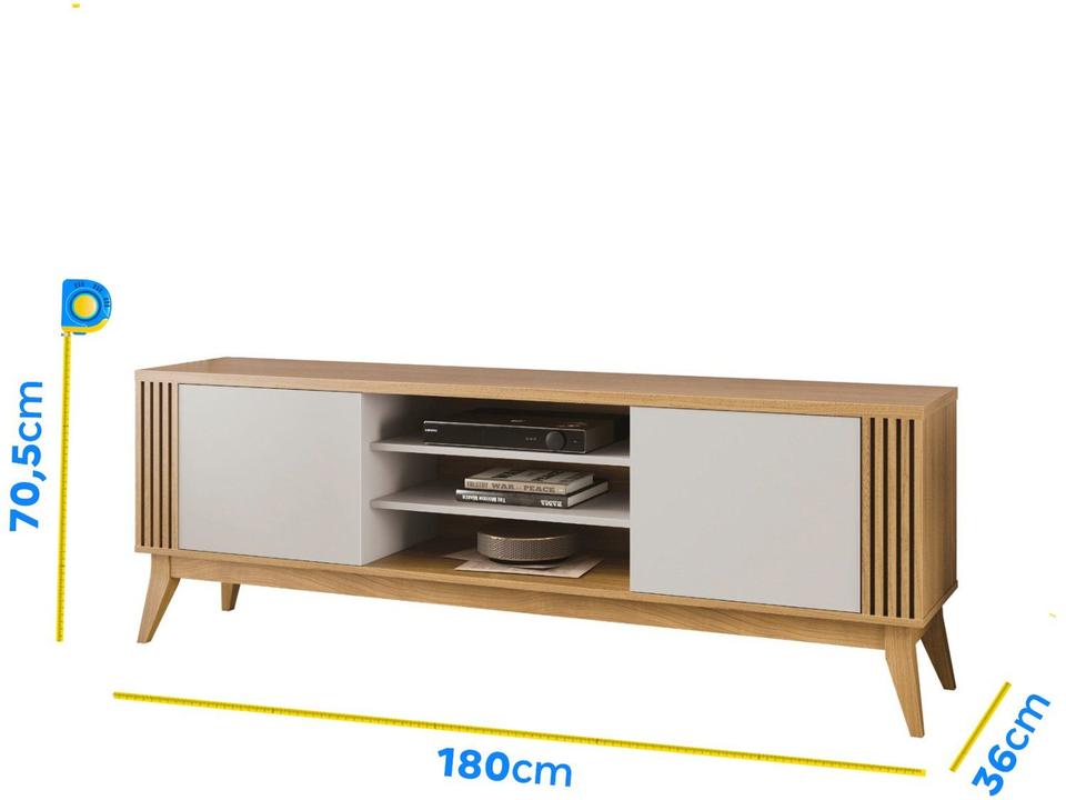 Rack para TV até 75” Bancada 2 Portas EDN Móveis Legac - 4