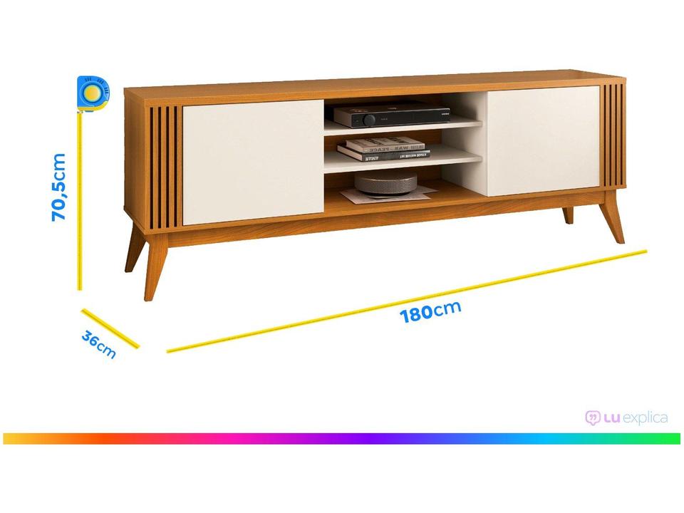 Rack para TV até 75” Bancada 2 Portas EDN Móveis - 4