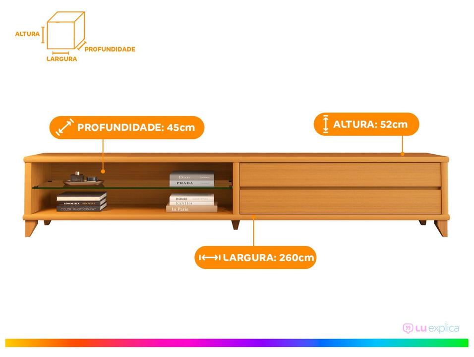 Rack para TV até 85" 2 Gavetas EDN Móveis Eifell 2.6 - 5