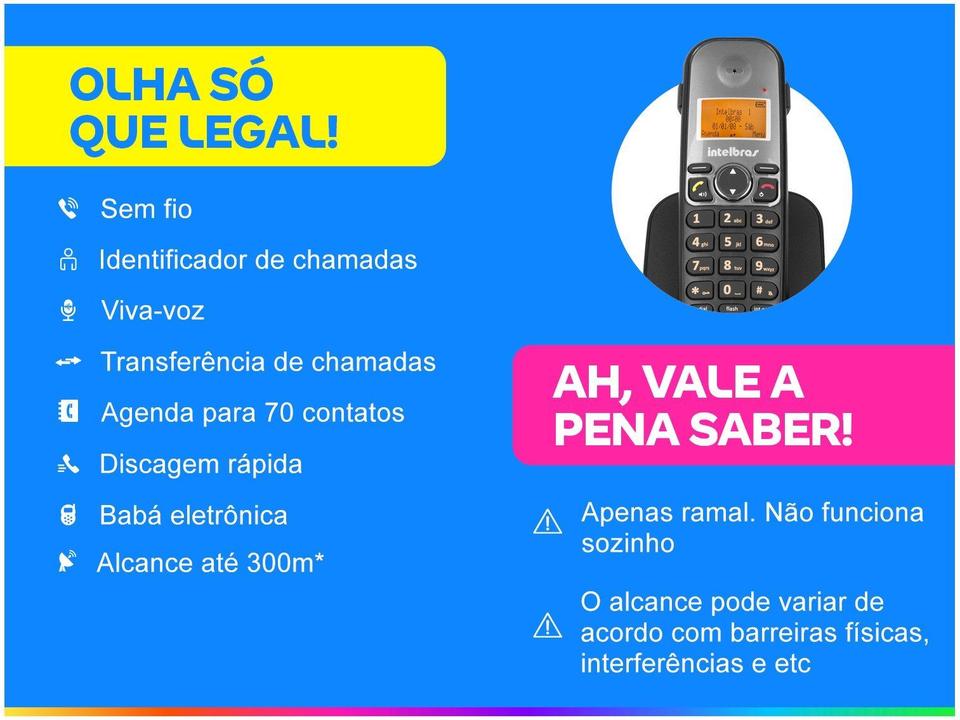 Ramal Sem Fio Digital Intelbras TS 5121 - 1