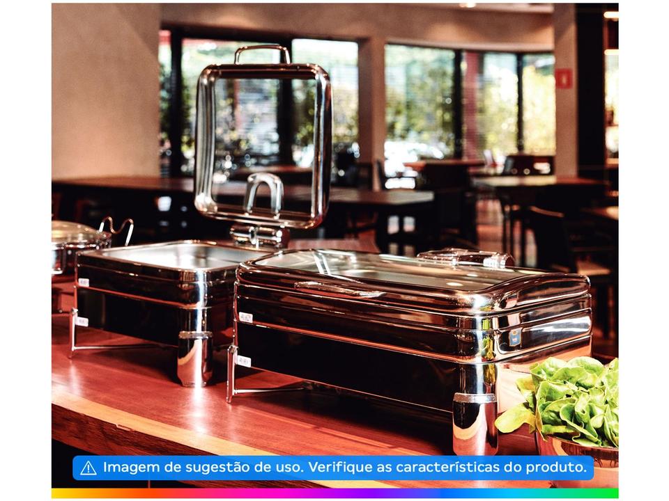 Rechaud Inox 5,9L Tramontina 61027010 com Tampa - 1