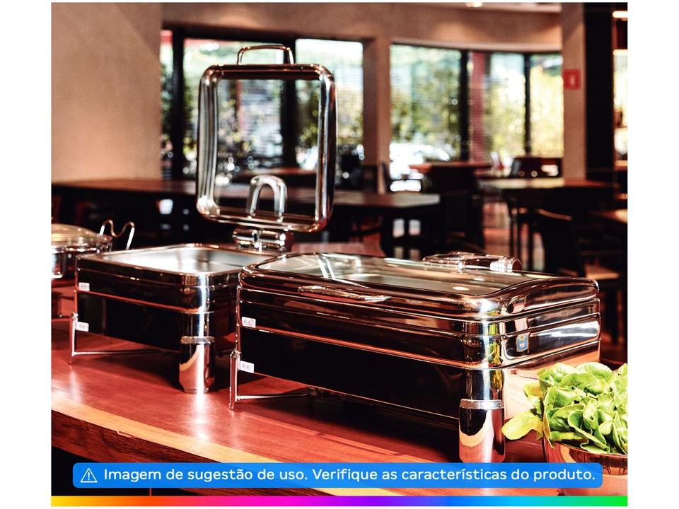 Rechaud Inox 9,06L Tramontina 61026010 com Tampa - 1