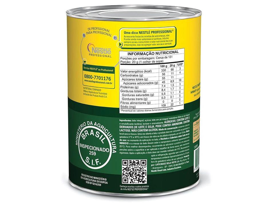 Recheio e Cobertura Leite em pó Ninho Nestle Integral 2,61kg - 3