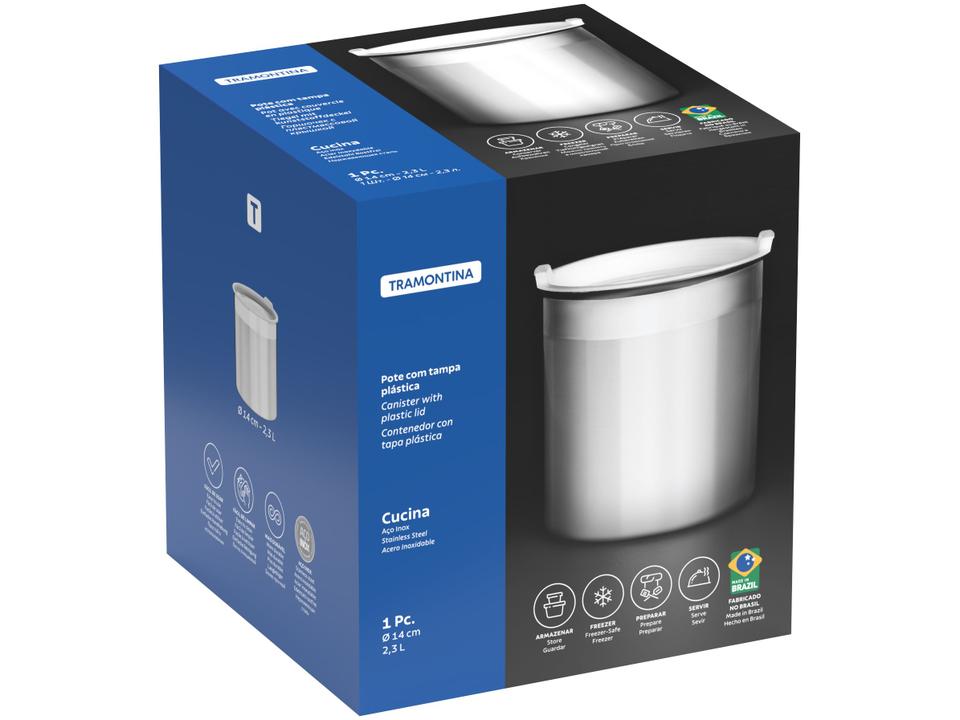 Recipiente Redondo em Inox 2,33 Litros - 6