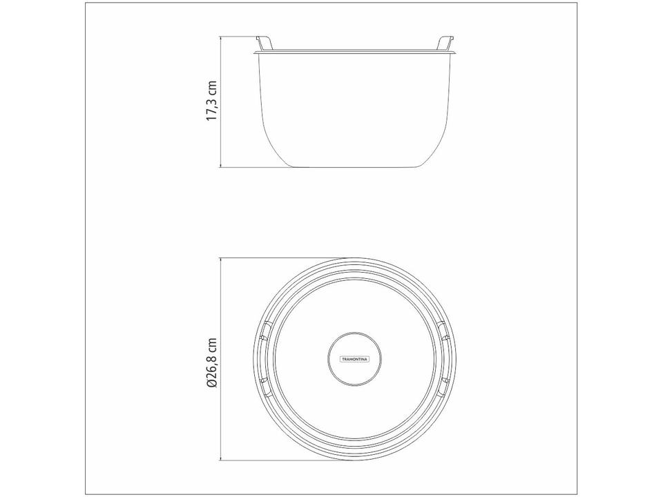 Recipiente Redondo em Inox 5,2 Litros c/ Tampa Tramontina 61228/240 - 5
