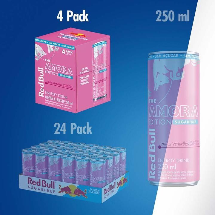 Red Bull Energético Amora Frutas Vermelhas Sem Açúcar 250ml 4 latas - 5