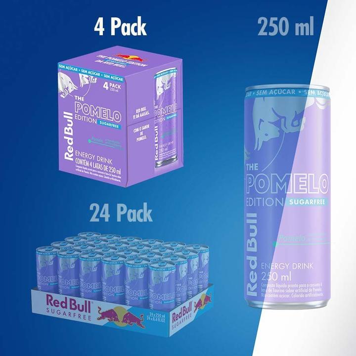 Red Bull Energético Pomelo Sem Açúcar 250ml 4 latas - 5
