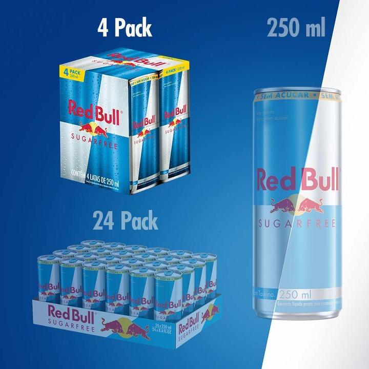 Red Bull Energético Sugar Free Sem Açúcar 250ml 4 latas - 6