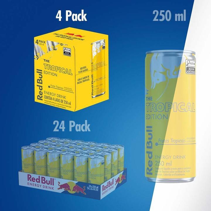 Red Bull Energético Tropical 250ml 4 latas - 6