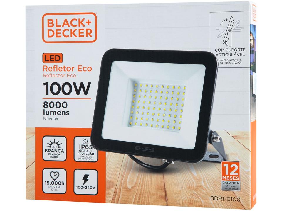 Refletor LED SMD 100W 6500K Branca - Black+Decker Eco - 6