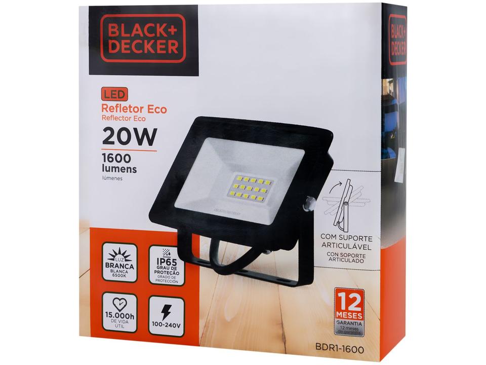 Refletor LED SMD 20W 6500K Branca - Black+Decker Eco - 5