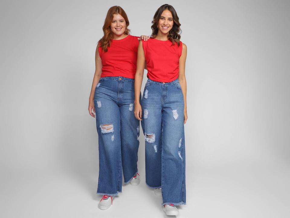 Regata Cropped Vista Magalu Franzido Lateral - 3