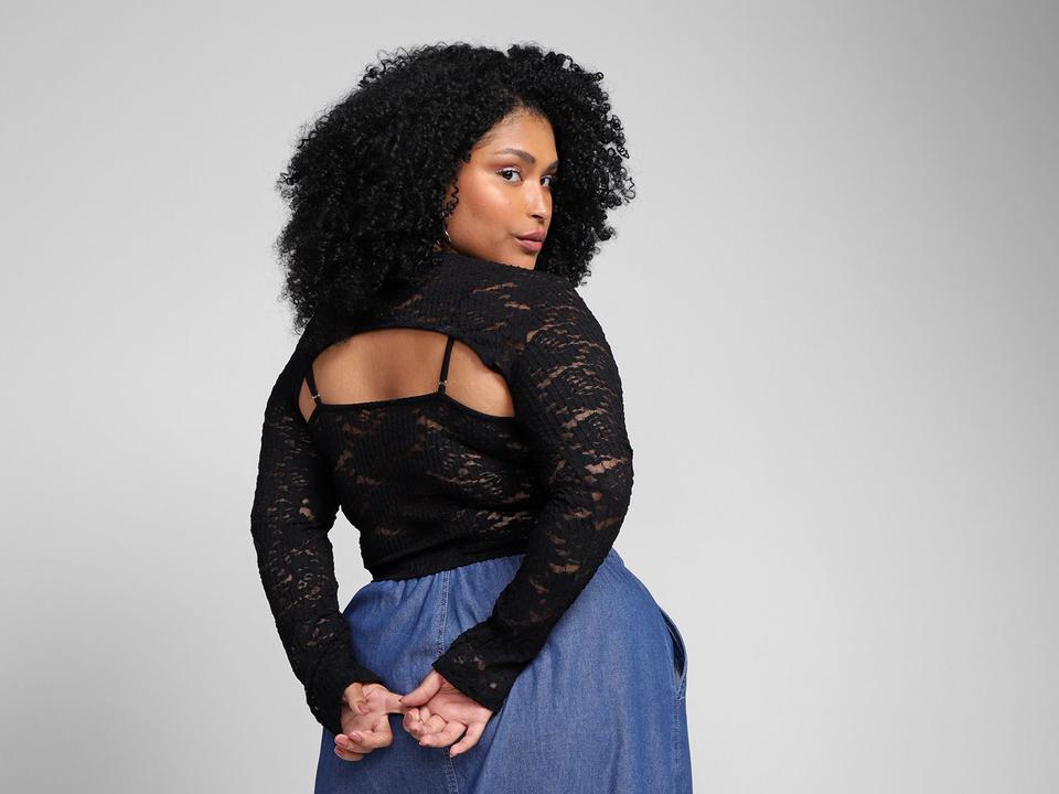 Regata Vista Magalu C/ Manga Removível Renda - 2