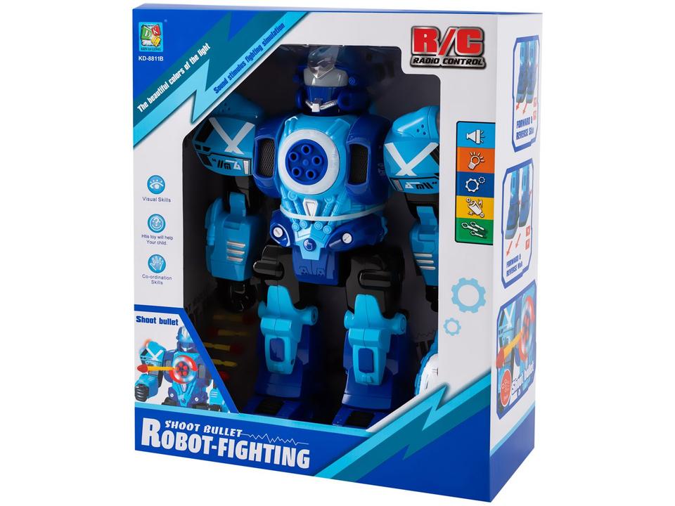 Robô de Brinquedo com Controle Remoto - Emite Som e Luz Robot Fighting Polibrinq - 13
