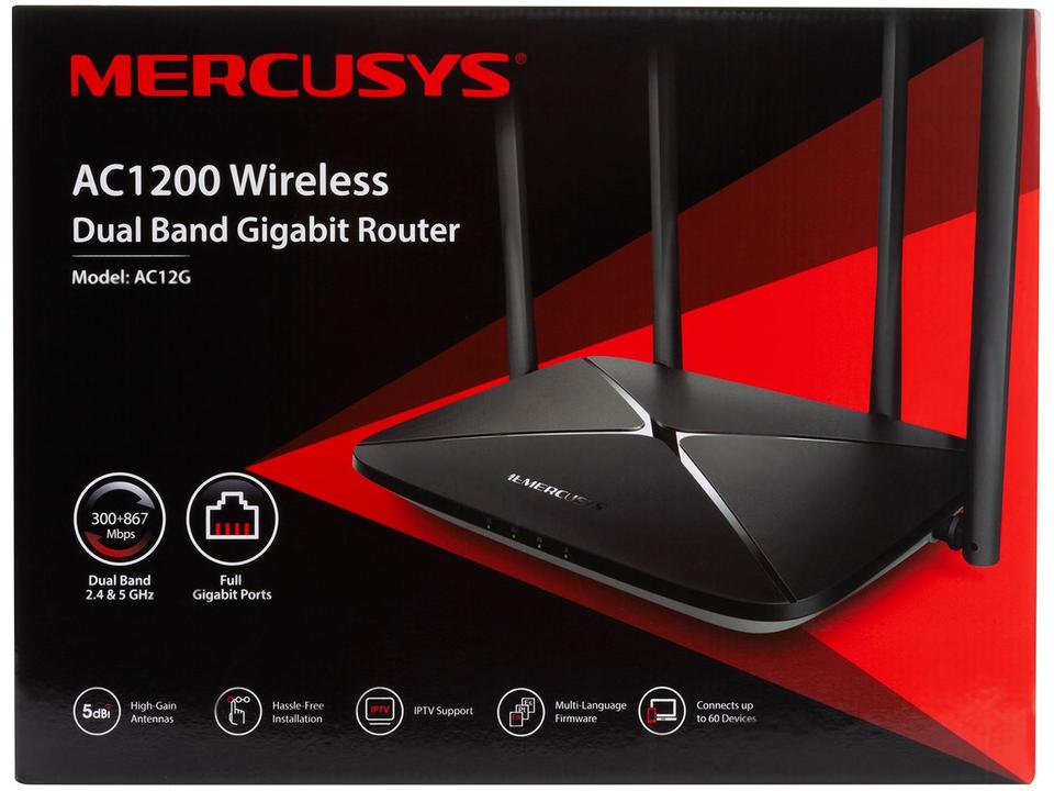 Roteador Mercusys AC1200 1200 Mbps - 4 Antenas 4 Portas - 6