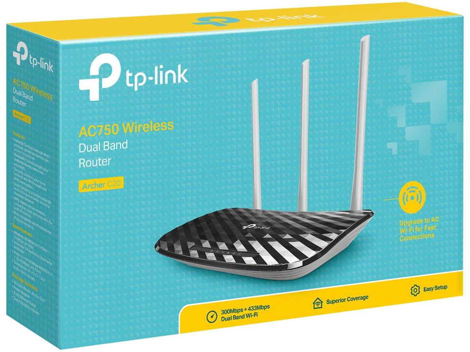 Roteador Wireless Tp-link Archer C20 733mbps - 3 Antenas 4 Portas Dual Band - 2