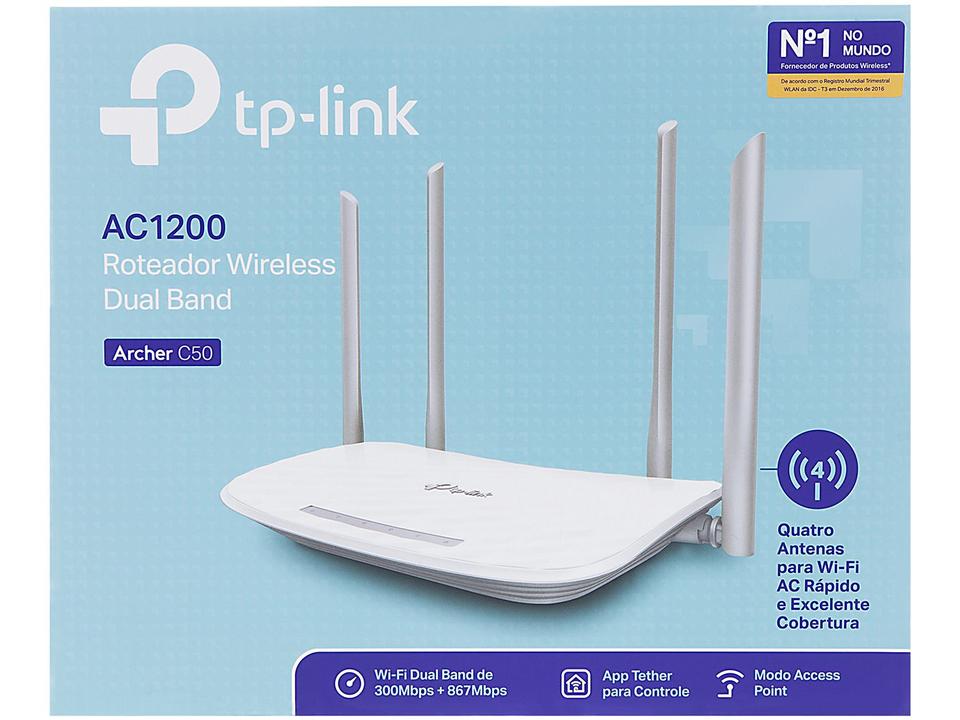Roteador Wireless TP-Link Archer C50 - 867mbps 4 Antenas 5 Portas - 3