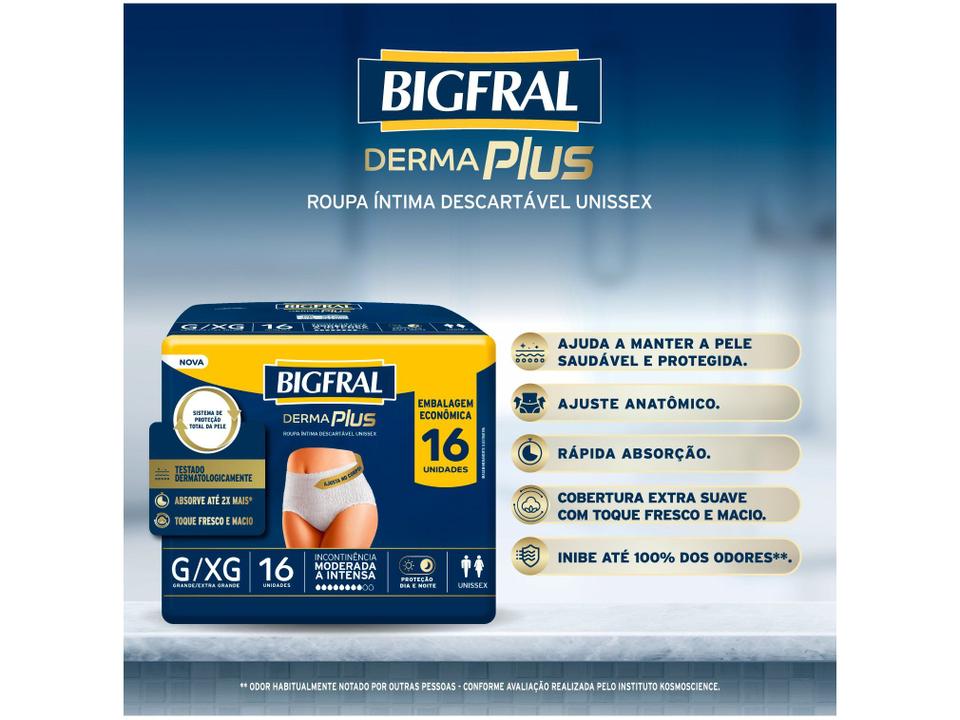 Roupa Íntima Descartável Bigfral G e XG Derma Plus 16 Unidades - 2