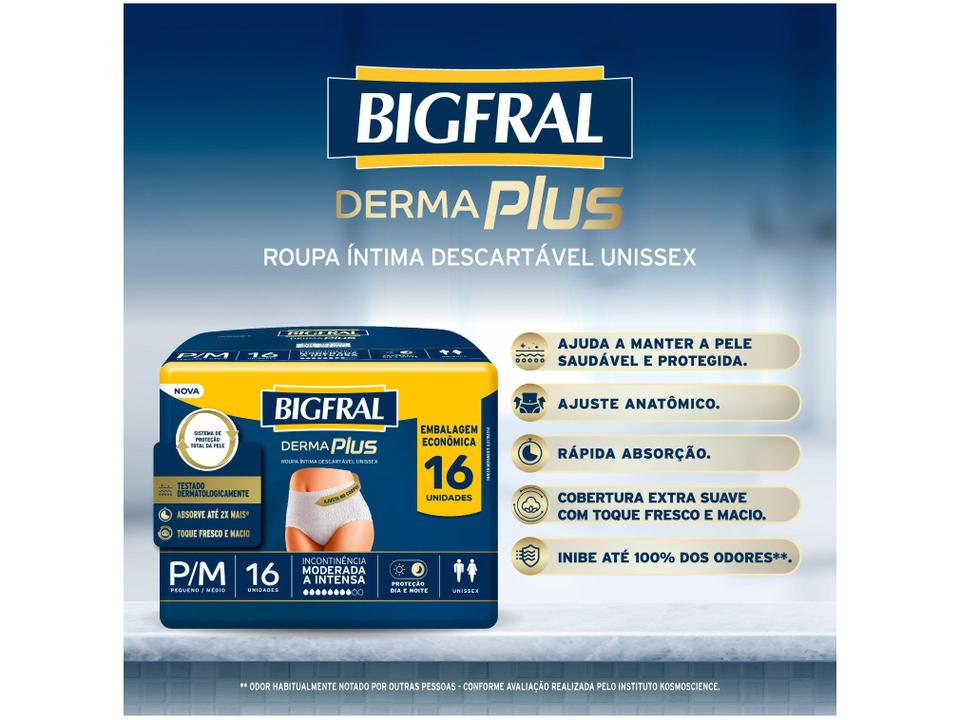 Roupa Íntima Descartável Bigfral P/M Derma Plus 16 Unidades - 2