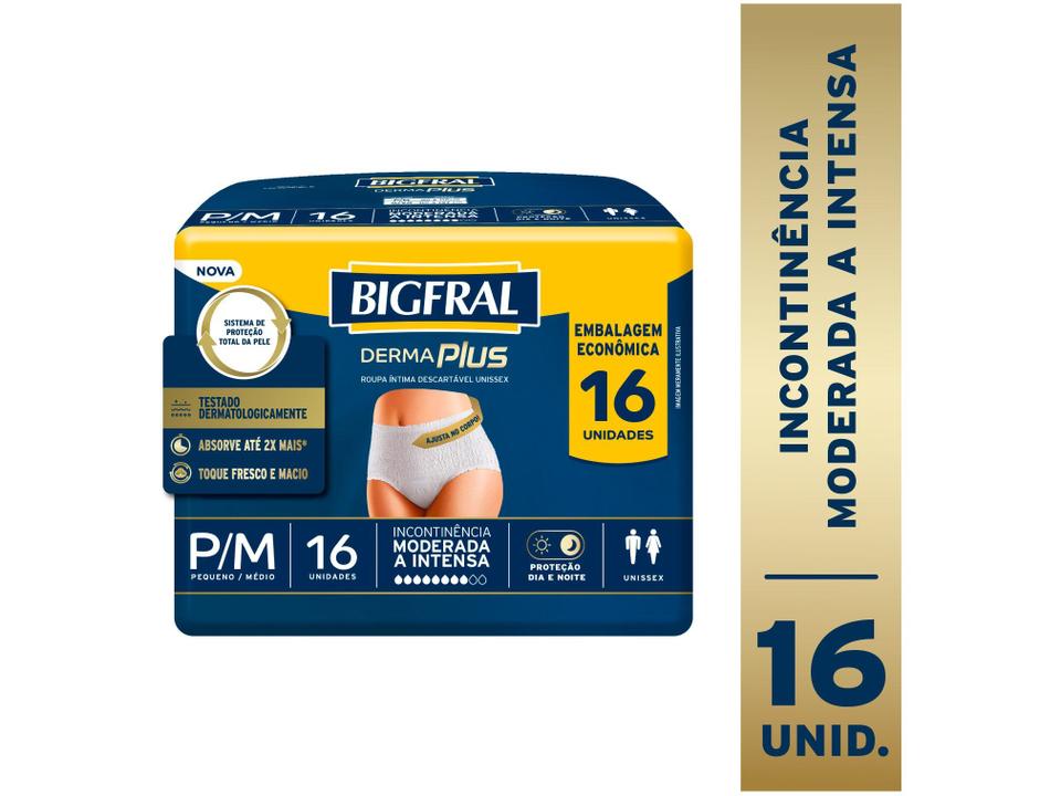 Roupa Íntima Descartável Bigfral P/M Derma Plus 16 Unidades - 1