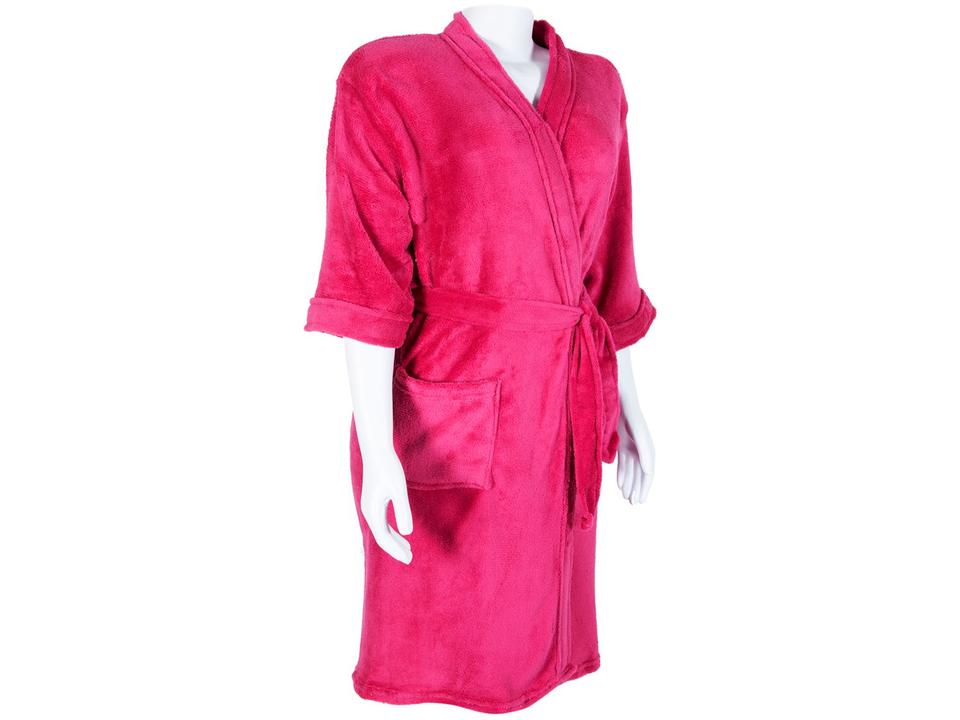 Roupão de Inverno Atlântica Sofisticata Premium de Microfibra Cereja - 1