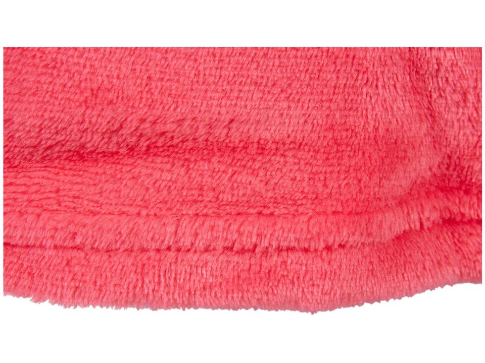 Roupão de Inverno de Microfibra Atlântica Pompom Framboesa com Capuz - 6