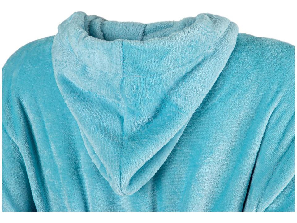 Roupão de Inverno de Microfibra Atlântica Pompom Verde com Capuz - 7