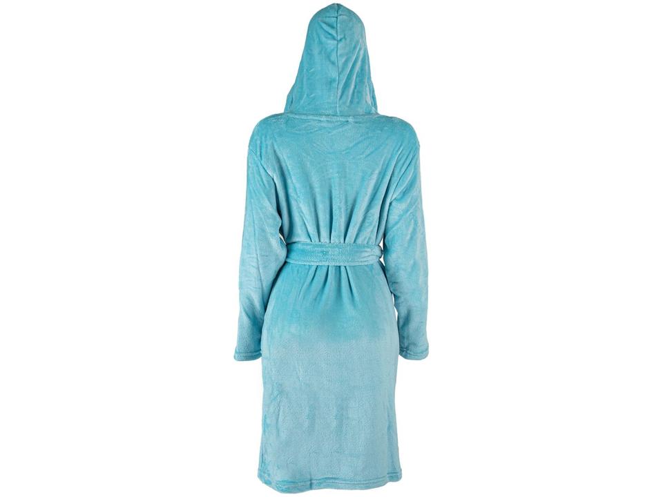 Roupão de Inverno de Microfibra Atlântica Pompom Verde com Capuz - 1