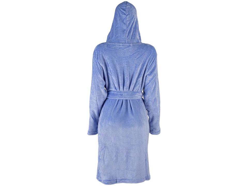 Roupão de Inverno de Microfibra Atlântica Pompom Violeta com Capuz - 3