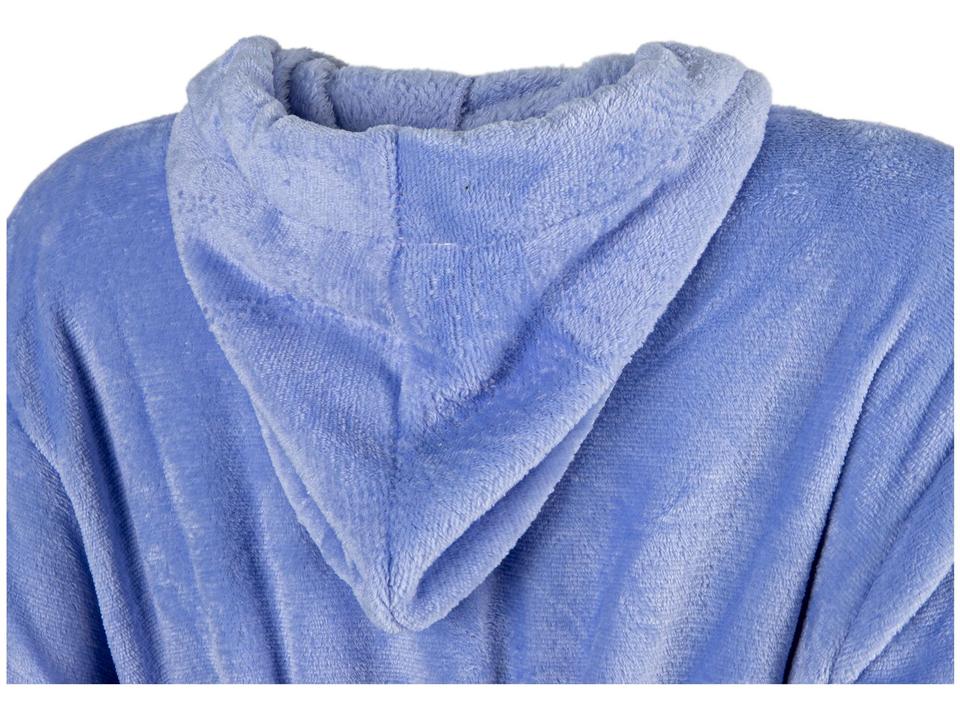 Roupão de Inverno de Microfibra Atlântica Pompom Violeta com Capuz - 4