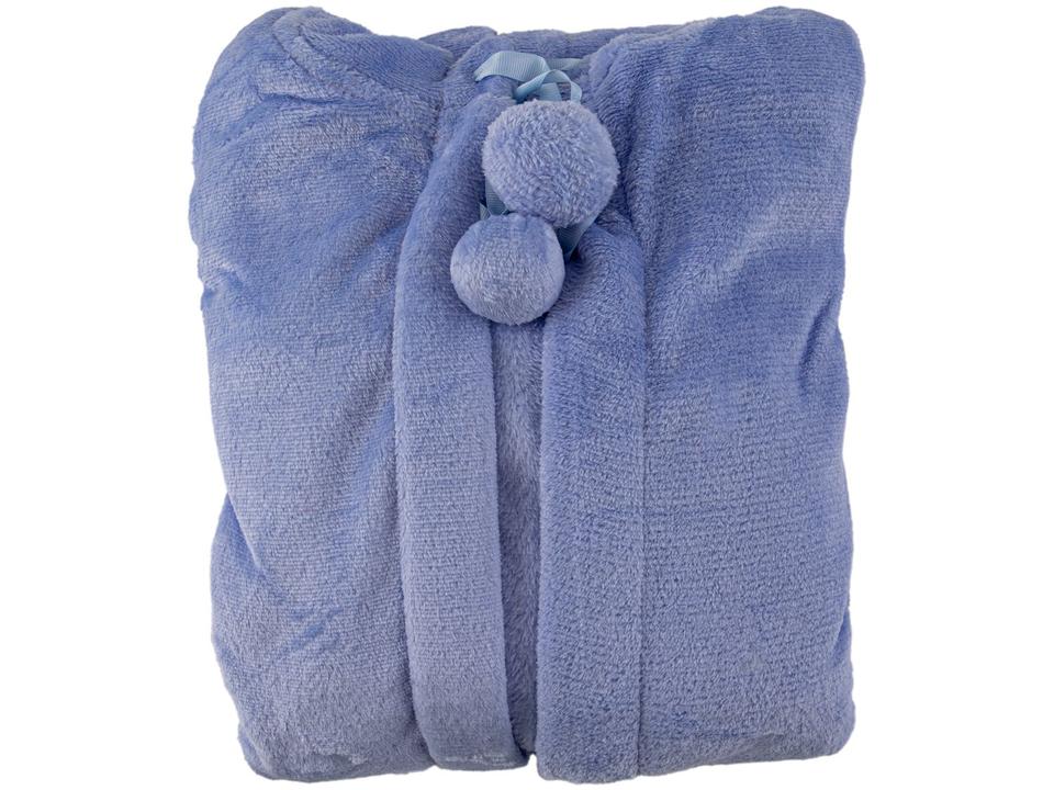 Roupão de Inverno de Microfibra Atlântica Pompom Violeta com Capuz - 9